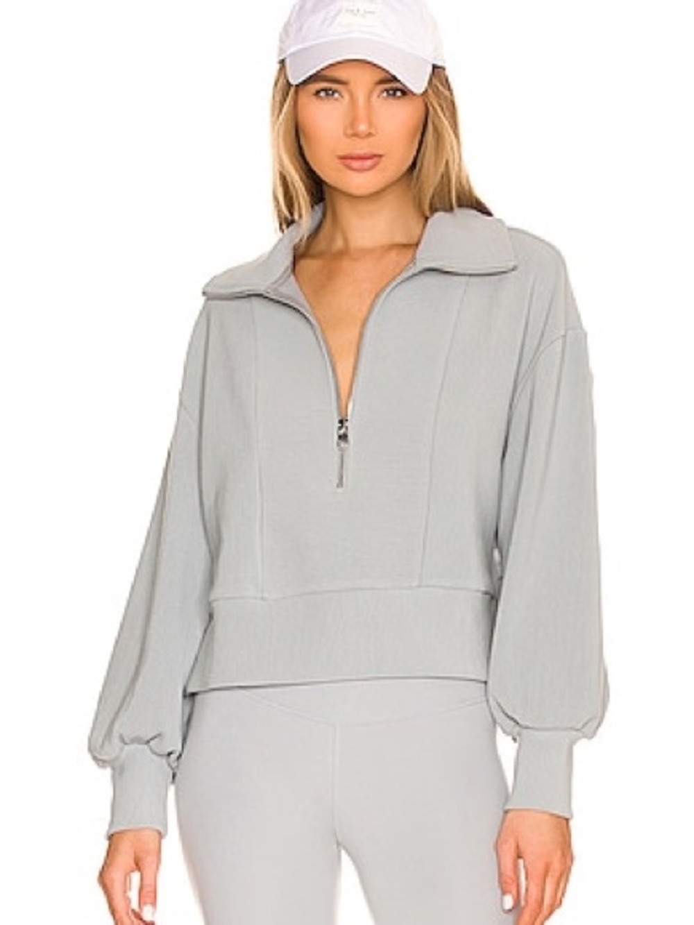 Varley Ramona Half Zip Sweatshirt in Quarry Grey Large